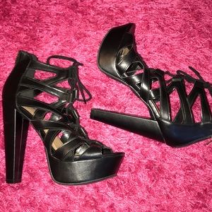 Black platform heels